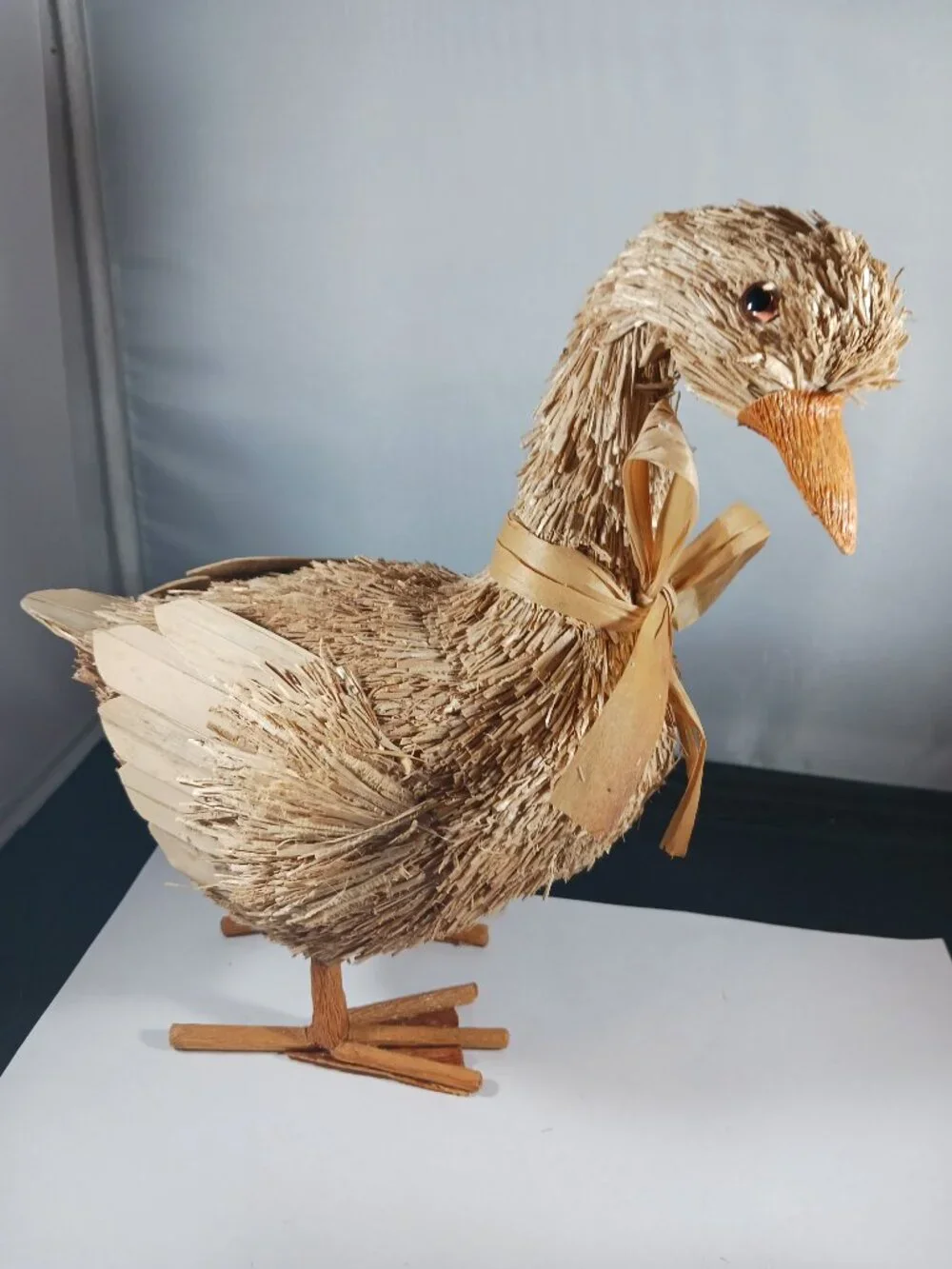 2 Bottlebrush Duck Easter Spring Table Top Home Decor